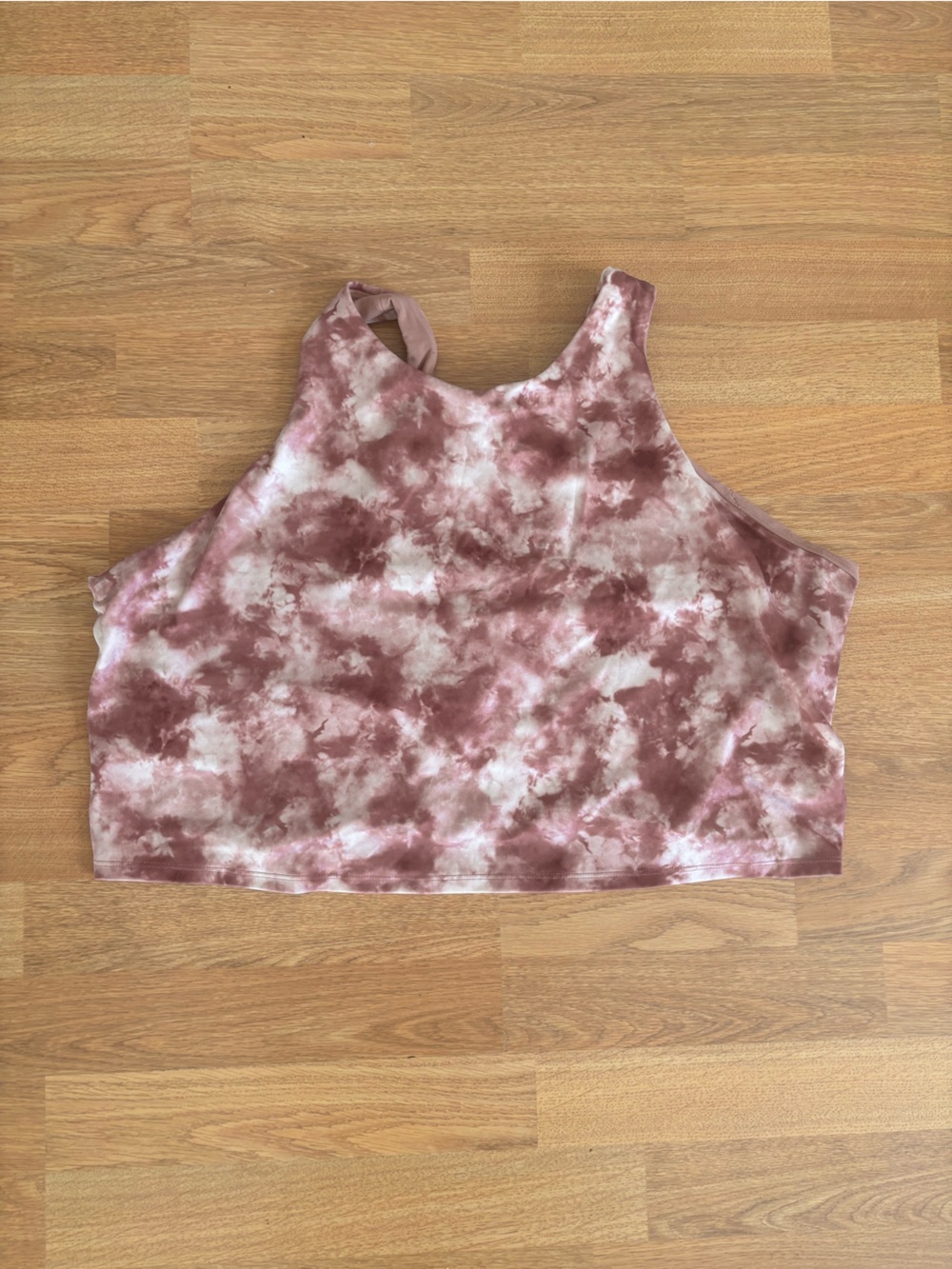 Athleta Pink & White Tie-Dye Conscious Crop Bra